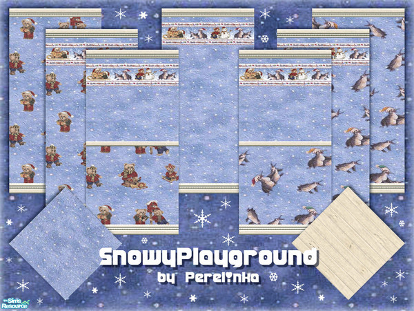 Sims 2 — SnowyPlayground by perelinka — Nice winter set of wallpapers with bears and penguins.