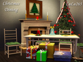Sims 3 — Christmas Dining by Lulu265 — A christmas dining set in a cottage style. The wall Decor Picture is not included