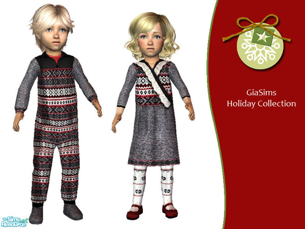 Sims 2 — Hannah Andersson Inspired Holiday Set  by giasims — Hannah Andersson Inspired Holiday Set for toddlers