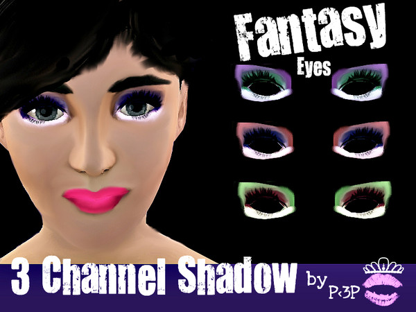 Sims 3 — Fantasy Eyes by Pink3_Princess — Fantasy Eyes Shadow allows you to change the color in more than one area of the