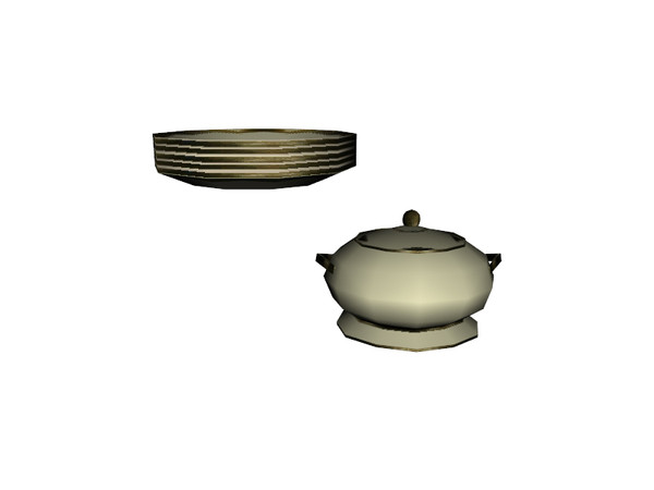 Sims 3 — Kitchen Sophie - Decodishes for Cabinet by ShinoKCR — Decodishes (Soupterrine and Plates) Various Coloroptions