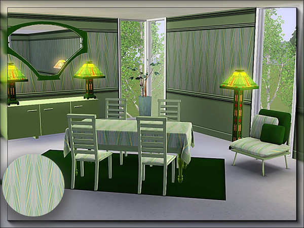 Sims 3 — marcorse_green arowhead pattern by marcorse — Stylised, striped arrowhead design in green, yellow and blue- with