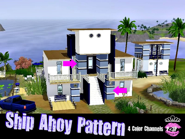 Sims 3 — Ship Ahoy Paint Pattern by Pink3_Princess — If you want to add a nautical splash of color to a special room in