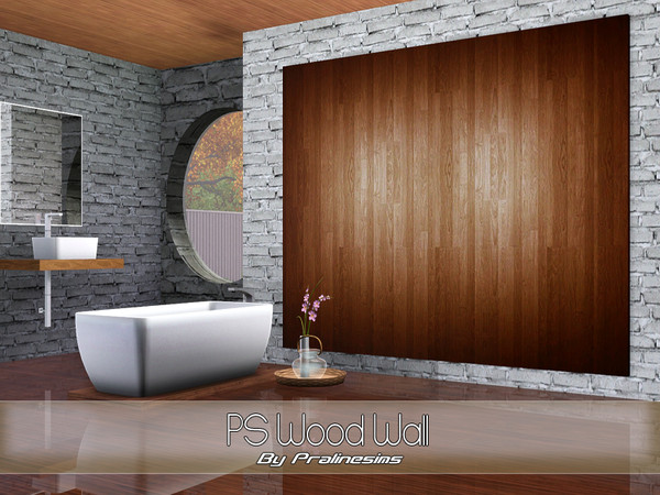 Sims 3 — PS Wood Wall by Pralinesims — By Pralinesims