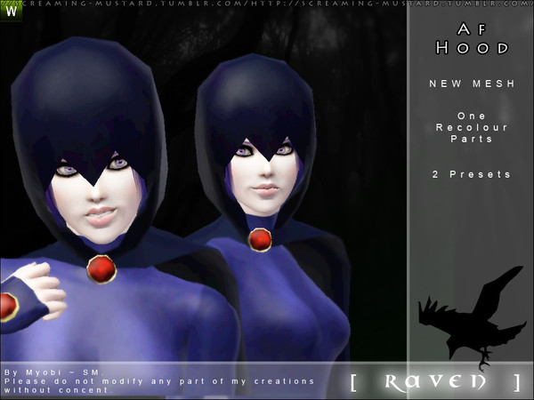 Sims 3 — [ Raven ] - Hood by Screaming_Mustard — Ola! Here is my newest Sims 3 set, including four new meshes for you AF