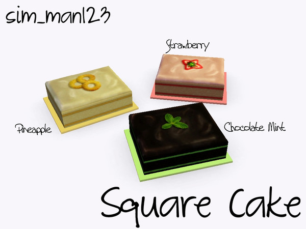 Sims 3 — Square Cake by sim_man123 — Square Cake, made by sim_man123 from TSR. TSRAA. Deco Only.