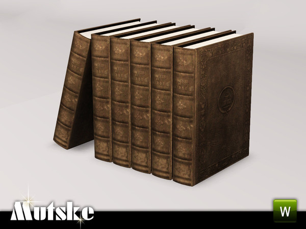 Sims 3 — Study Aria 6 Books Left Leaning by Mutske — 3 recolorable parts. Environment 1. Made by Mutske@TSR. TSRAA. 