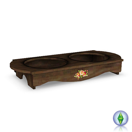 Sims 3 — Two Of Us - Pet Bowl Holder by LilyOfTheValley — Place this pet bowl holder on the ground and then pet two pet