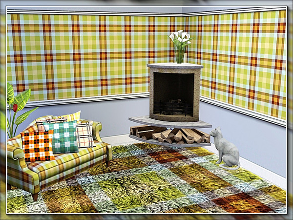 Sims 3 — marcorse_tablecloth check 2 pattern by marcorse — A cool and crisp tablecloth check in shades of yellow, green