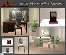 Sims 2 — PB Homeoffice Recol  by ShinoKCR — Matching Recolors for the PB Serie in brown wood and cream, various recolors
