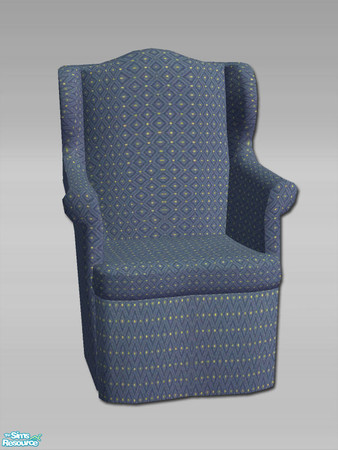 Sims 2 — Hall Armchair - Fabric 02 by Shakeshaft — Part of a recolour of my Hallway Set, with White wood finishes, Blue
