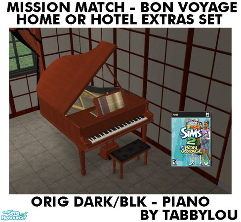 Sims 2 — TL - MM BV HOH OrigDarkWd GrandPiano by TabbyLou — Bosenklavier Model B grand piano Recolor of Bon Voyage Extras