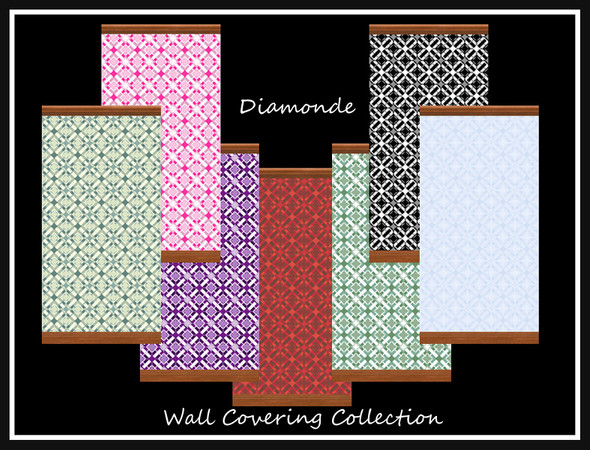 Sims 2 — Diamonde Wallpaper Collection by portiapudding — A collection of seven walls which can be found in the wallpaper