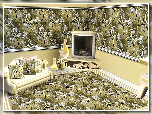 Sims 3 — marcorse_silver swirling pattern by marcorse — Silver swirls on a brown background, in a simple allover repeat