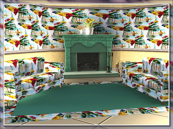 Sims 3 — marcorse_tropical shell pattern by marcorse — A tropical themed design featuring a clam shell holding a picture