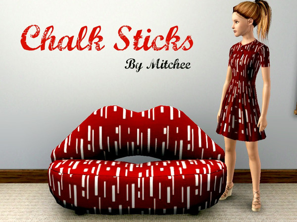 Sims 3 — Chalk Sticks by Mitchee — The is a Repeative Pattern of chalk sticks/lines, the background can be recolourable