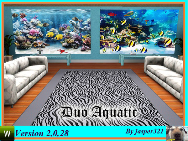 Sims 3 — Duo Aquatic by jasper321 — Two large paintings with an aquarium theme.