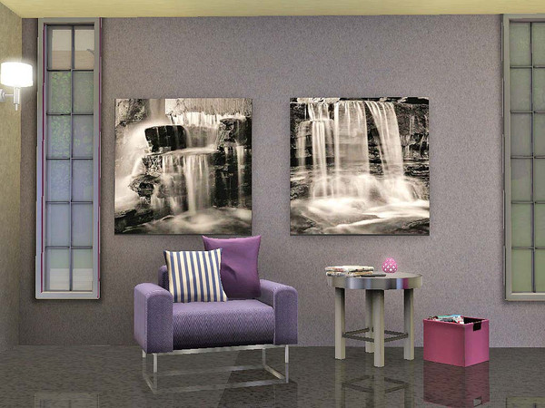 Sims 3 — Waterfall by ung999 — Waterfall - artwork by Andrew Ren - one file two paintings by Ung999