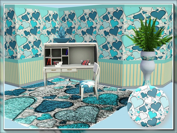 Sims 3 — marcorse_it's raning hearts pattern by marcorse — A bright and cheery repeat pattern of heart outline shapes in