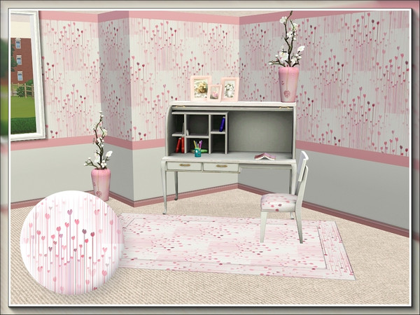 Sims 3 — marcorse_heart strings pattern by marcorse — A soft and delicate, pink pattern featuring hearts rising in the