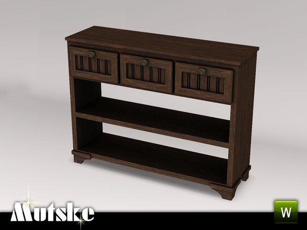 Sims 3 — Hallway Aria Sidetable by Mutske — 3 recolorable parts. Environment 2. Made by Mutske@TSR. TSRAA. 