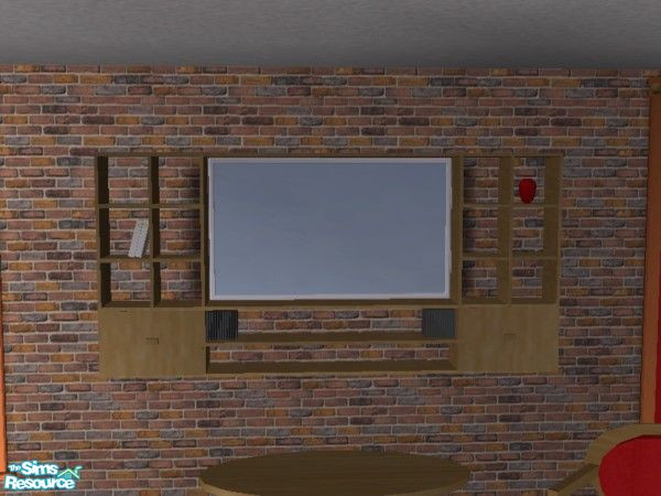 Sims 2 — Pure Ultramodern - Cherry - TV by EarthGoddess54 — Part of the Pure Ultramodern Living Cherry recolor set.