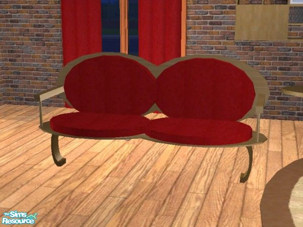 Sims 2 — Pure Ultramodern - Cherry - Loveseat by EarthGoddess54 — Part of the Pure Ultramodern Living Cherry recolor set.