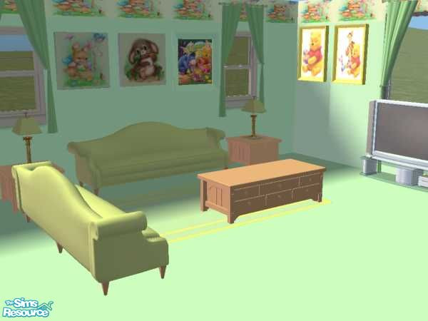 Sims 2 — easter living room  by sweetheartwva — living room in pastel colors for easter. requires BASE,NL,OFB and