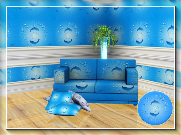 Sims 3 — marcorse_dolphin blue pattern by marcorse — A soothing blue design featuring a pair of synchronised dolphins
