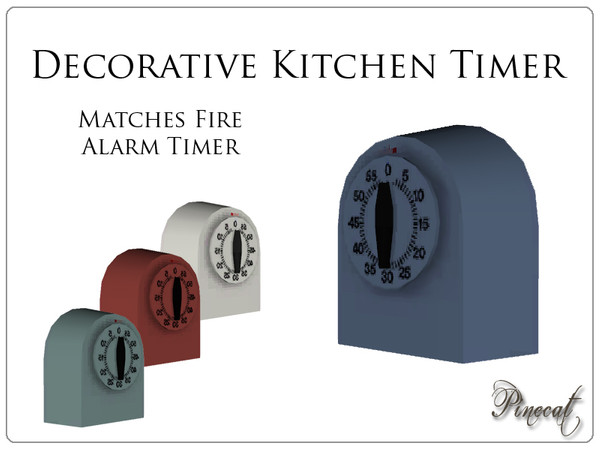 Sims 3 — Decorative Kitchen Timer by Pinecat — A little extra to add a homey feel to your kitchens! Matches Fire Alarm