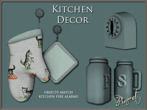 Sims 3 —  Decorative Kitchen Objects by Pinecat — Little extras to add a homey feel to your kitchens! Objects match