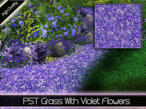 Sims 3 — Grass With Violet Flowers by Pralinesims — By Pralinesims