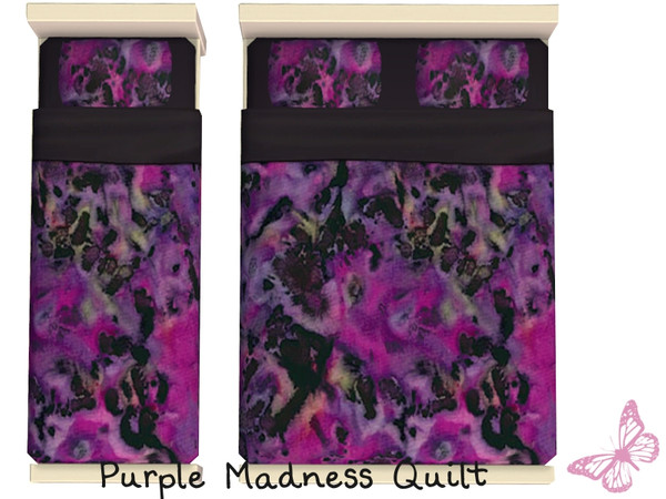 Sims 2 — Quilt Set - Purple Madness by sinful_aussie — Bedding with purple design.
