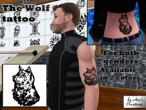 Sims 3 — Wolf tattoo by Ani's Creations by AniFlowersCreations — A wolf as your tattoo! For who loves the wolves or the