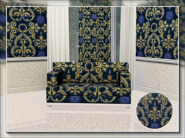 Sims 3 — marcorse_candle heraldic pattern by marcorse — A deeper toned, gold and blue pattern featuring heraldic candle