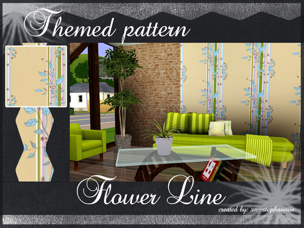 Sims 3 — Flower Line Pattern by xx-stephanniie2 — Flower Line Pattern. Created by xx-Stephanniie