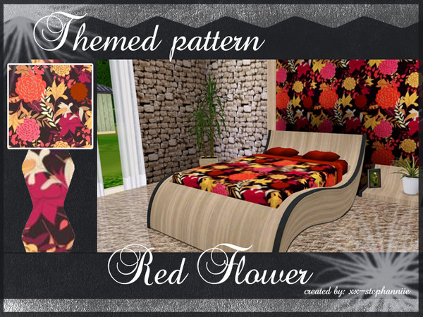 Sims 3 — Red Flower by xx-stephanniie2 — Red Flower Pattern. Created by xx-Stephanniie.