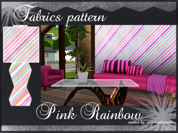 Sims 3 — Pink Rainbow by xx-stephanniie2 — Pink Rainbow pattern created by xx-Stephanniie for TSR!