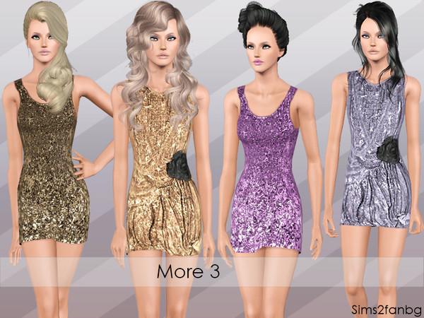 Sims 3 — More 3 by sims2fanbg — .:More 3:. Items in this Set: Dress in 3 recolors,Recolorable,Launcher Thumbnail. Dress