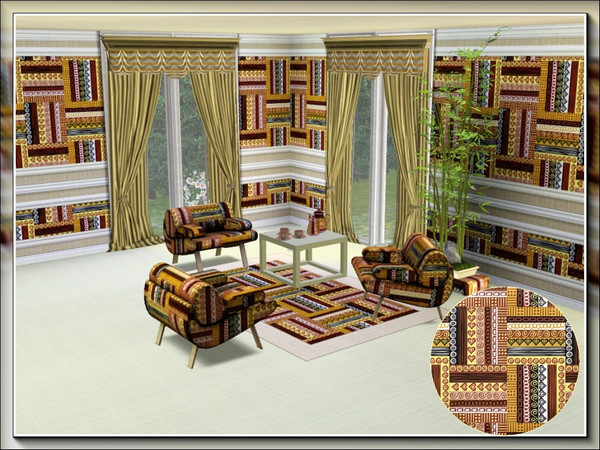 Sims 3 — marcorse_ethnic weave pattern by marcorse — A bold inter-woven square design of African influence, in browns and