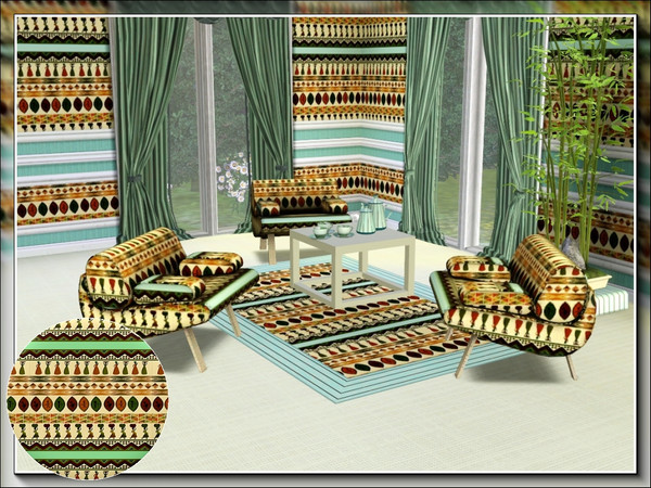 Sims 3 — marcorse_african 1 pattern by marcorse — A bold African traditional print in brown, yellow and green