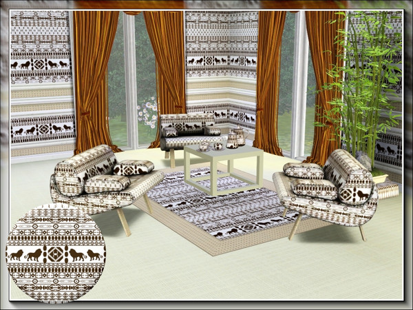 Sims 3 — marcorse_african mono pattern by marcorse — A monochrome beige/brown African woven print featuring symbolic