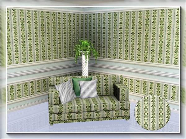 Sims 3 — marcorse_jenvertical leaf pattern by marcorse — A small format, vertical design of leafy clusters, in green and