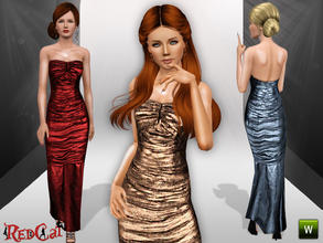 Sims 3 — Winter Night Dress by RedCat — 1 Recolorable Pallet. 3 Styles. Game Mesh. ~RedCat