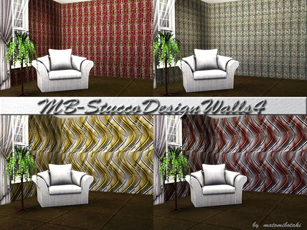 Sims 3 — MB-StuccoDesignWalls4 by matomibotaki — MB-StuccoDesignWalls4, 2 modern and stylish wallcovers with 3