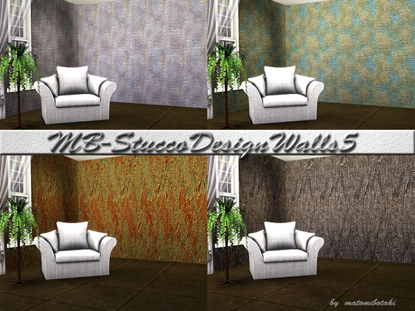 Sims 3 — MB-StuccoDesignWalls5 by matomibotaki — MB-StuccoDesignWalls5, 2 modern and stylish wallcovers with 3