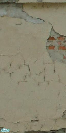 Sims 2 — Crumbling Plaster - Tile 7 by MsBarrows — Cracked plaster peeling off of an underlying brick wall. Set of eight