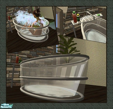 Sims 2 — Modern Glass Bathroom - Amve Mgtub(updated) by Angela — Glass tub with some deco and Chrome accents