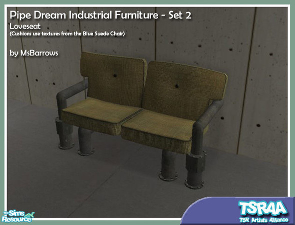 Sims 2 — Pipe Dream Loveseat by MsBarrows — Ever wondered what kind of furniture a poor street-sim would likely have if