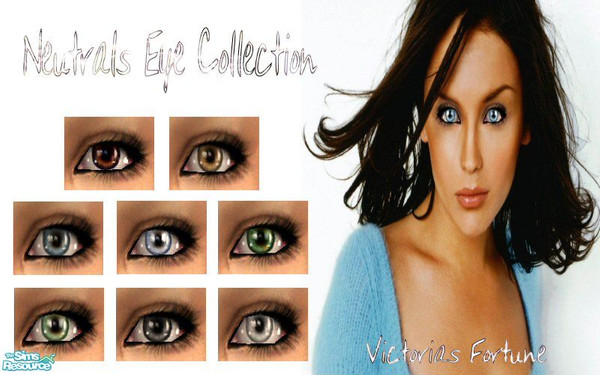 Sims 2 — VF Neutral Eye Collection by fortunecookie1 — Here are 8 new, more neutral eye colors. These are less bright and